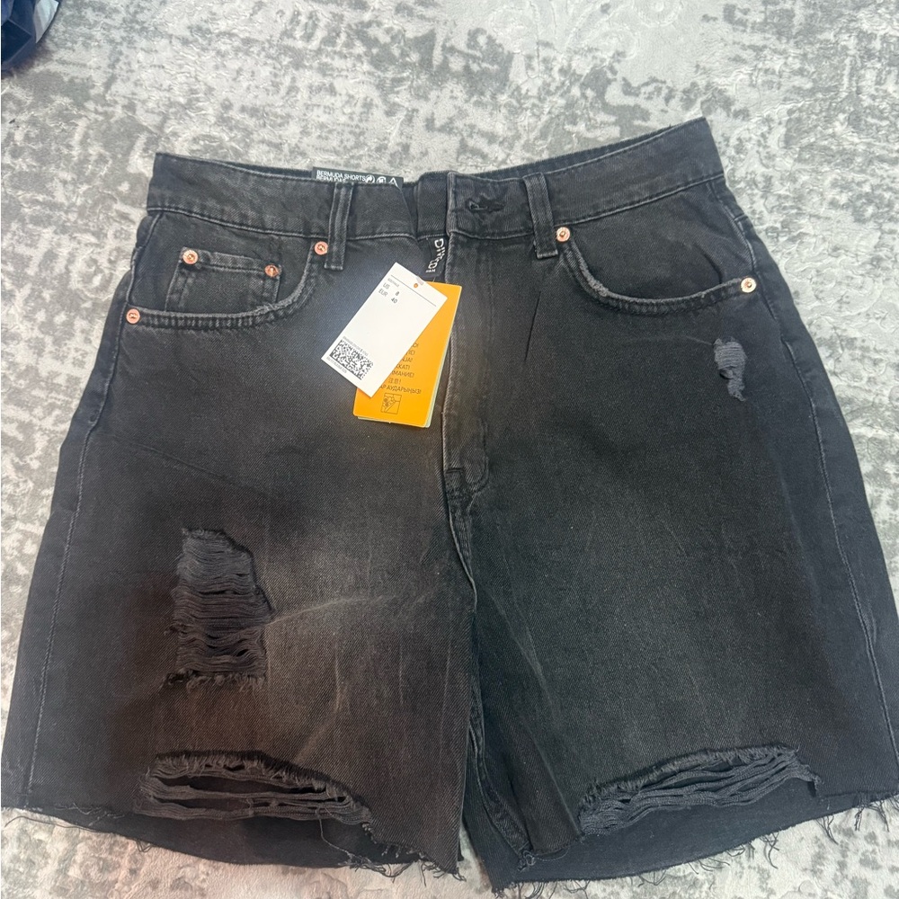 H&M Black Denim Shorts